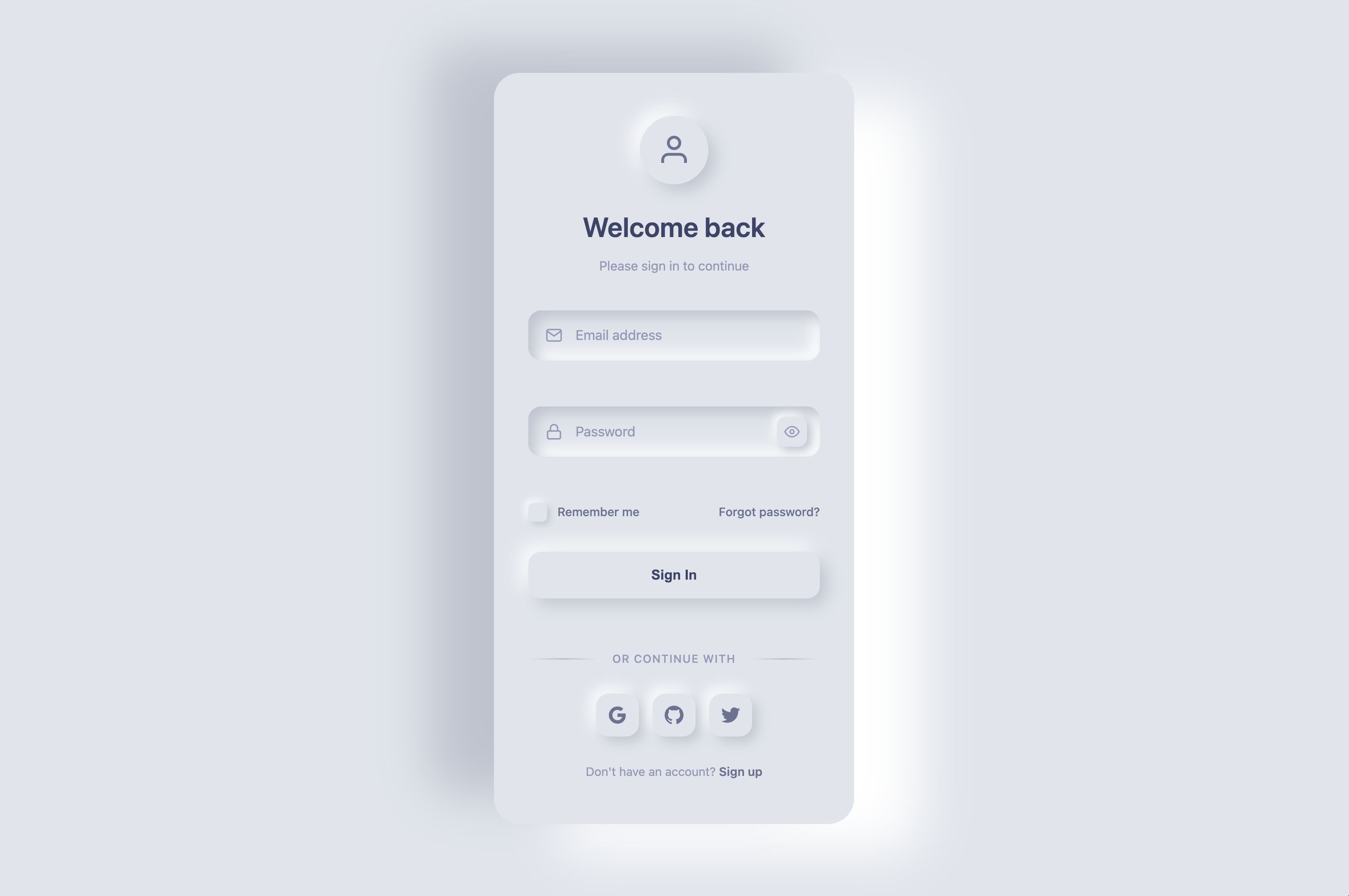 Neumorphism form preview